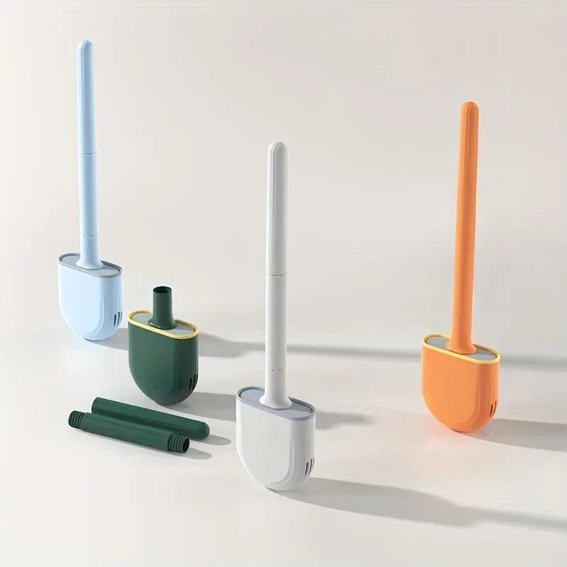Silicone Toilet Brush Cleaner Wc for  Bathroom Cleaning Toilet Accessories Long Handle FlexibleCleaner Brush BathroomAccessories