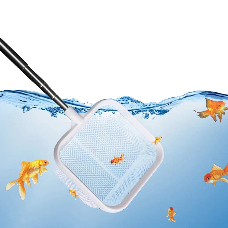Retractable Square Fishing Net With Suction Cup Long Handle Fishing Gear for Catching Fish Shrimp Tank Clean Supplies