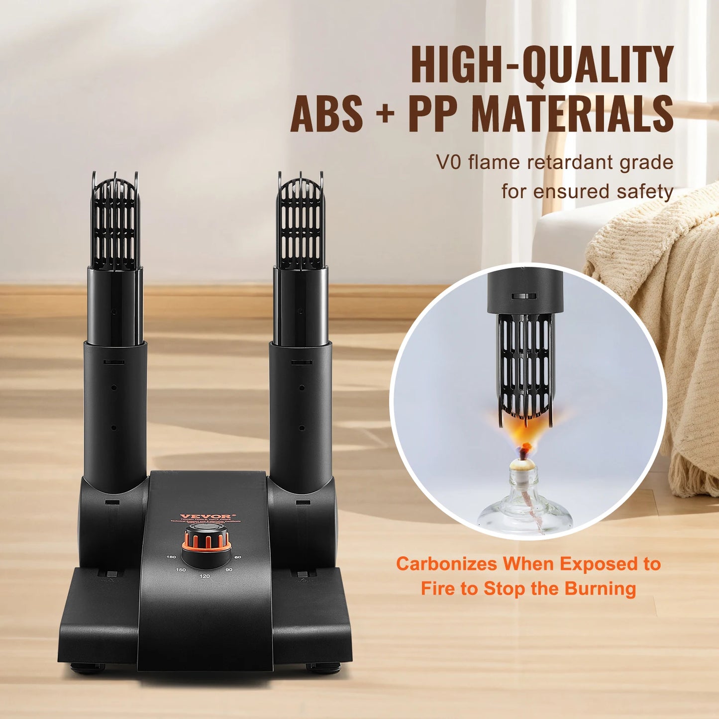 SucceBuy 180° Foldable 2/4Tubes Shoe Dryer Portable Boot Dryer w/ Timer & Blower for Snow Boots Leather Shoes Canvas Shoes Socks