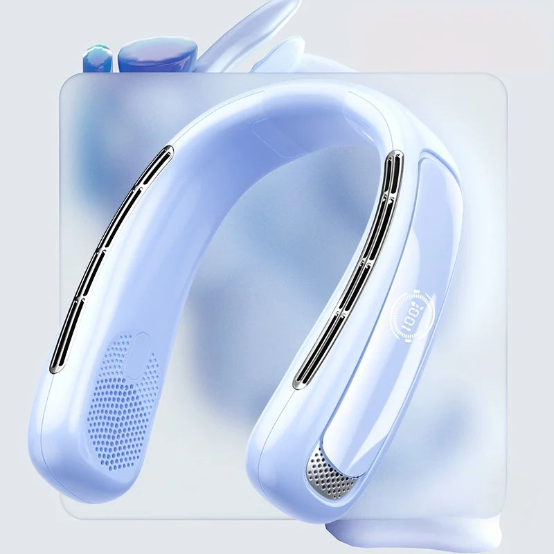 Lenovo 15000mAh draagbare nekventilator, slim digitaal display, oplaadbaar via USB, bladeloze, stille koelventilator voor buiten voor de zomer