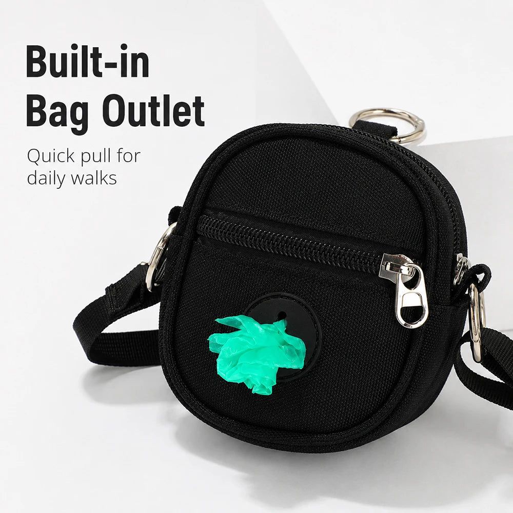 Portable Dog Treat Pouch Oxford Cloth Pet Waste Bag Dispenser Mini Crossbody Training Storage Bag for Walking Travel Outdoor