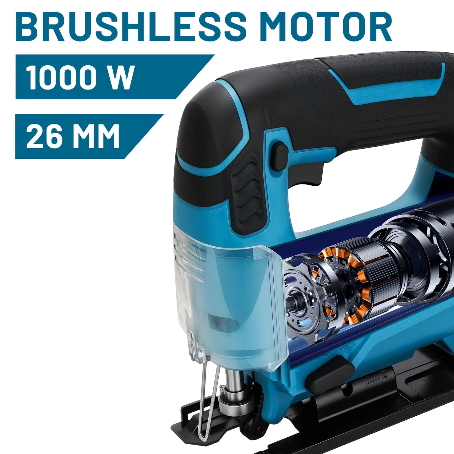 Gisam 26mm 3500RPM Brushless Electric Jig Saw Multi-Function Stepless Speed Woodworking Power Tool For Makita 18V Battery pin