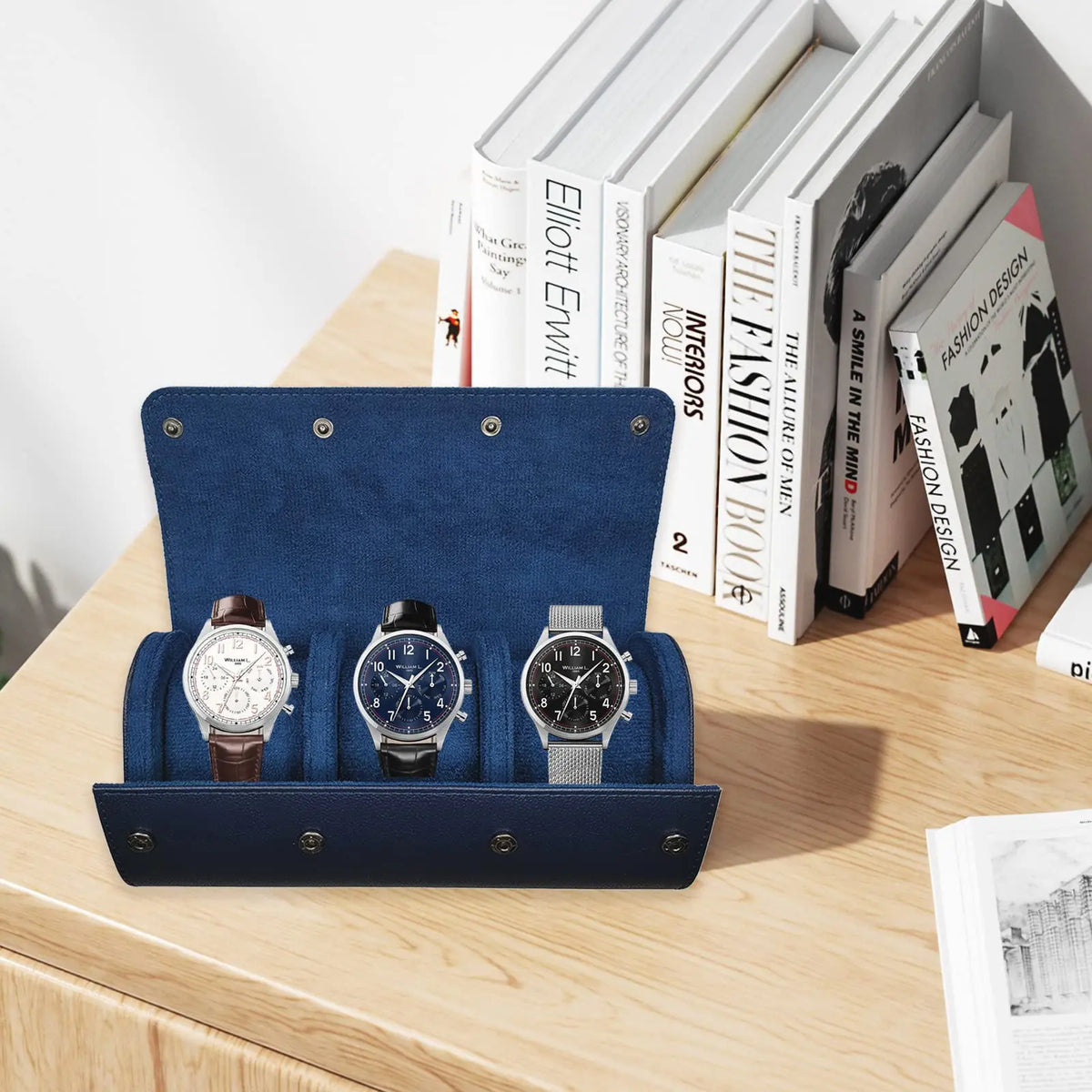 Watch Case Travel Organizer - Watch Roll Case - 3 Watch Case Display Storage for Men - Watches Accessory Gift