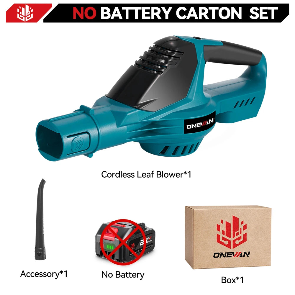 ONEVAN 5500W Borstelloze Elektrische Bladblazer Snoerloze Bladblazer Bladeren Sneeuw Stof Reinigingsgereedschap Geschikt voor Makita 18V Accu's