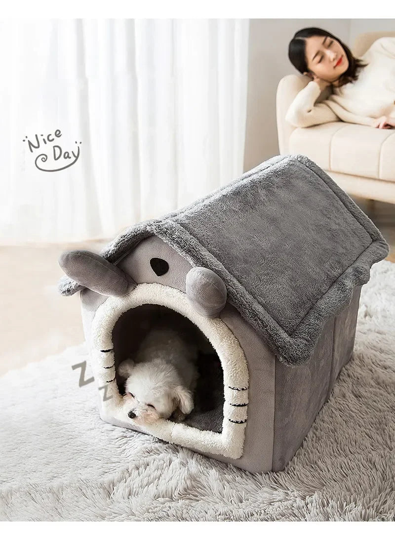 Foldable Dog House Kennel Bed Mat For Small Medium Dogs Cats Winter Warm Cat Bed Nest Pet Products Basket Pets Puppy Cave Sofa