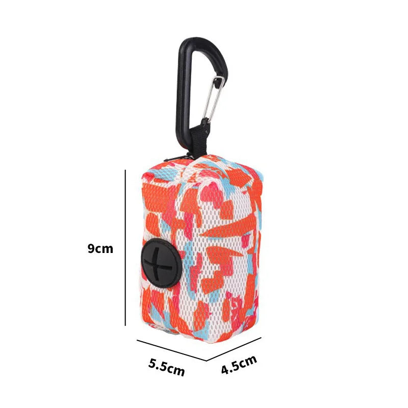 Colorful Print Dog Waste Bag Dispenser Portable Dog Poop Bag Holder Outdoor Pet Trash Bags Dispenser Dog Accessories