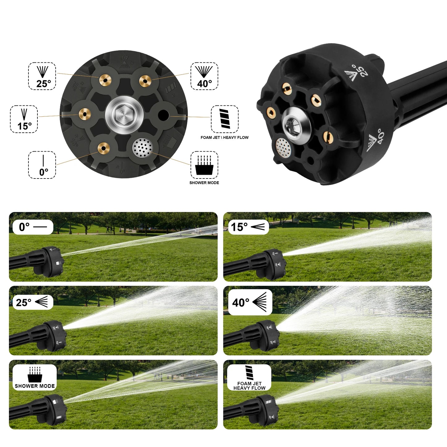 Gisam 200Bar Brushless High Pressure Car Washer 6in1 Electric Car Garden Washing Water Gun Spray Gun for Makita 18V Battery Pin