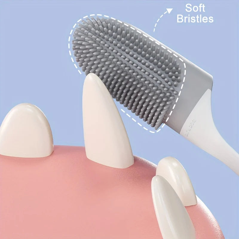 2PCs Pet Finger Toothbrush with Handle Soft Dog Teeth Care Tool Pet Teeth Cleaning Tooth Brush for Cats Dogs Pet Cleaning Tool