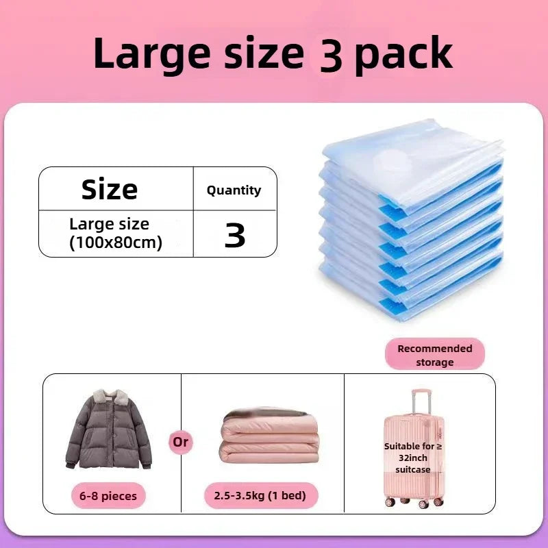 Vacuum Storage Bags Large Plastic Storage Bags for Storing Clothes Blankets Compression Empty Bag Travel Accessories Storage Bag