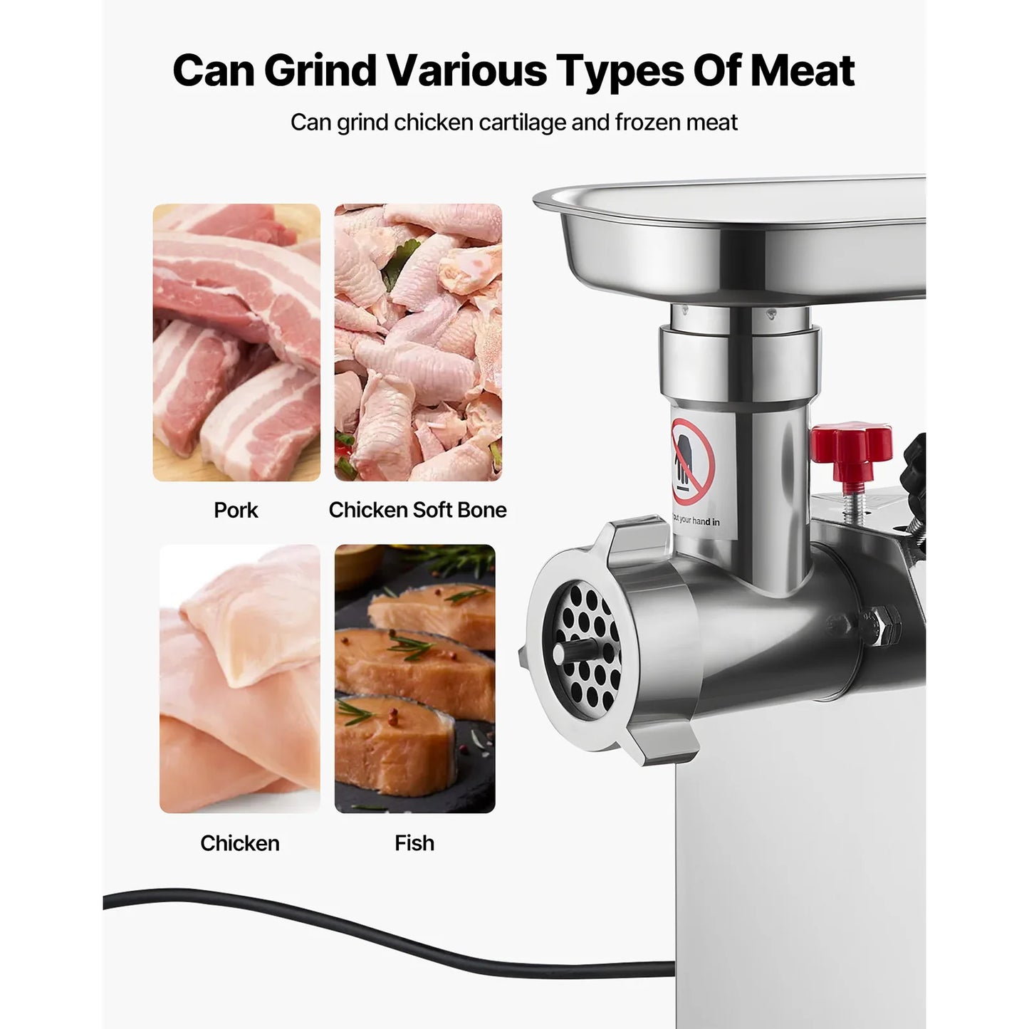 SucceBuy Meat Grinder 4.5 Lbs-9.2Lbs/Min Capacity Electric Meat Mincer w/ Blade Grinding Plate Sausage Maker for Kitchen Home