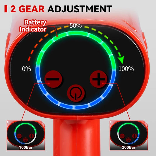 Electric High Pressure  3500W 200Bar Brushless Car Washer 6 IN 1 Cordless Spray Gun Car Garden Cleaning Tool for 21V 18V Battery