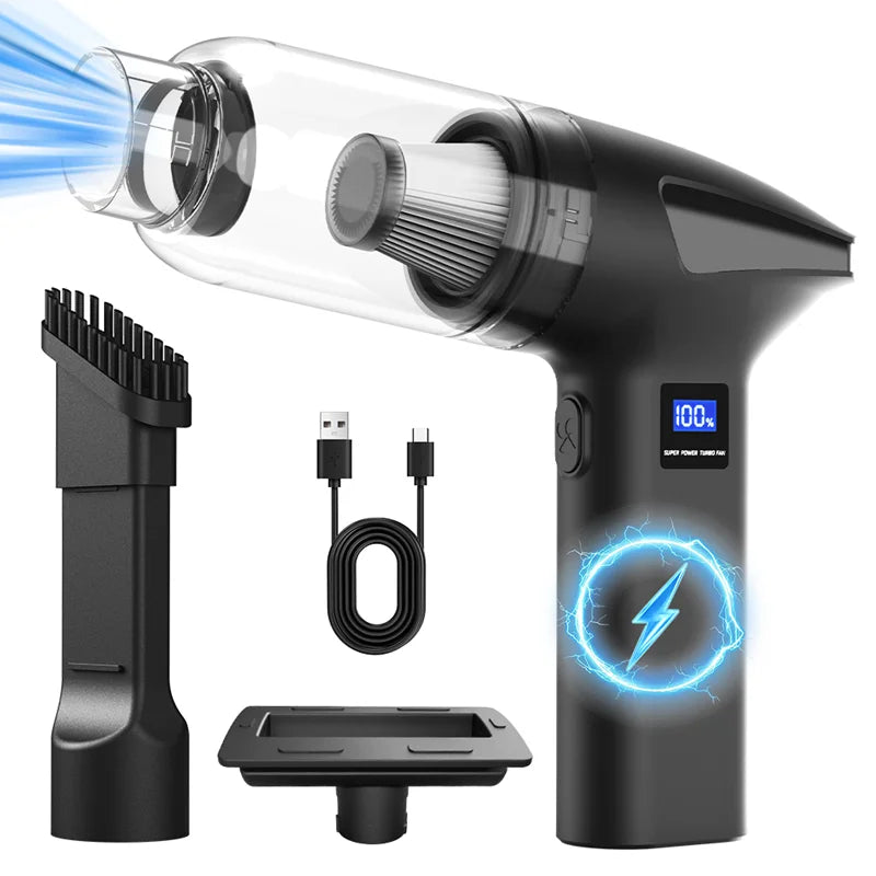 Lenovo Nieuwe Borstelloze Mini Handstofzuiger voor zowel Nat als Droog Gebruik Draadloze Draagbare Autostofzuiger voor in de Auto en Thuis