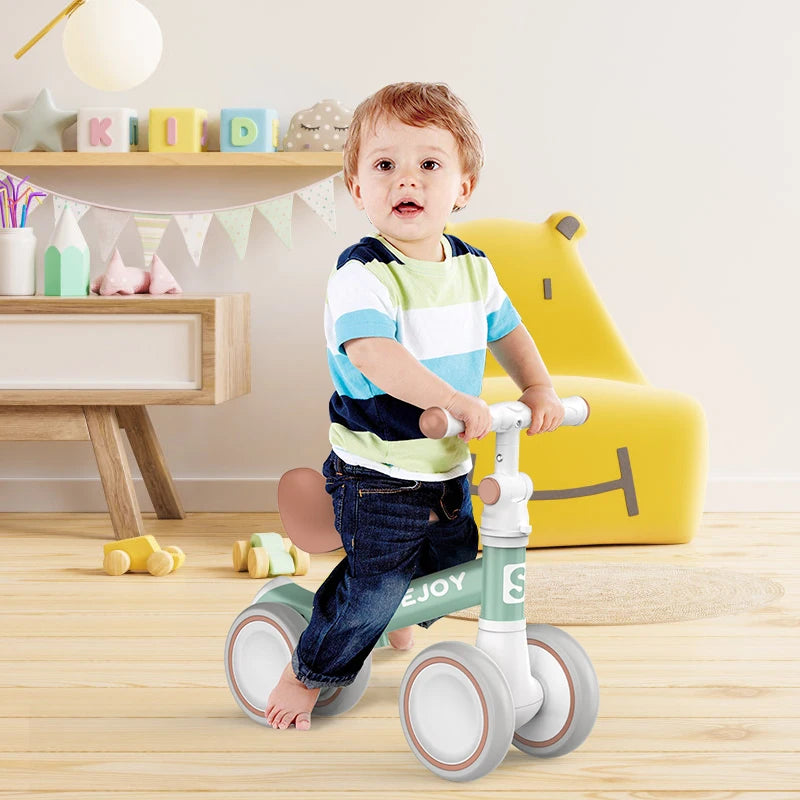 Sejoy Baby Balance Bike for Toddlers, Adjustable 4-Wheel Bicycle for Outdoor Fun (10-36 Months) - Quality Shopping Centre