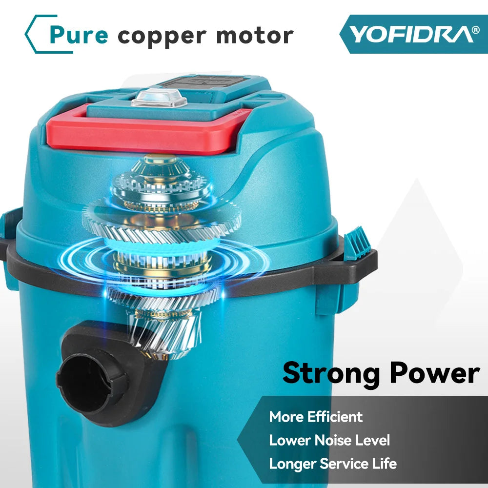 YOFIDRA 3IN1 35kPa Electric Wet & Dry Vacuum Cleaner Wireless Home Car Cleaner With 10L Portable  Tank For Makita Battery Pin