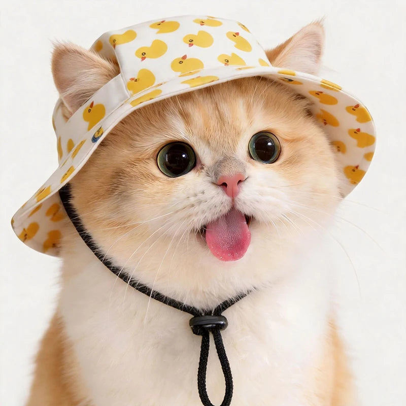 djustable Pet Dog Sun Hat Cute Printed Cat Bucket Hat for Lightweight Pet  Cap for Small Medium Dogs Cats Outdoor Pet Cap