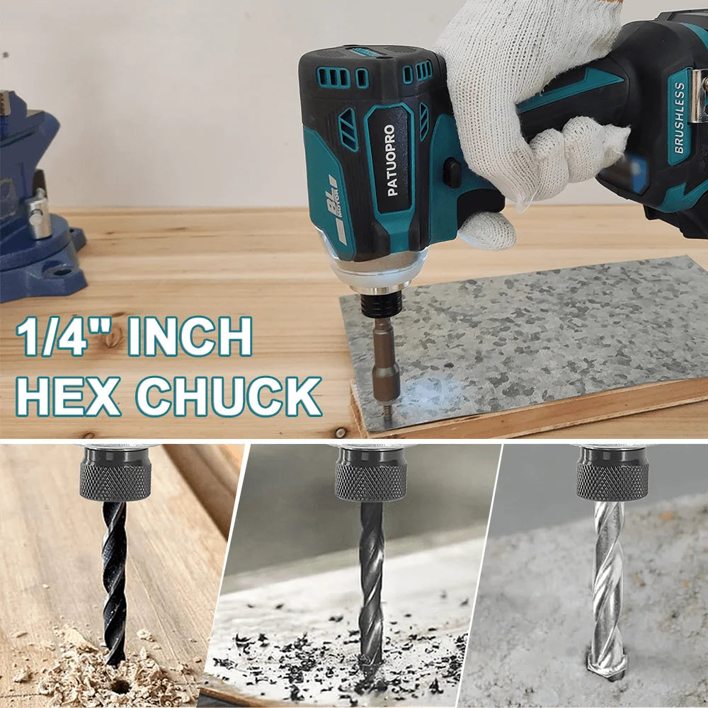 220N.M Cordless Electric Screwdriver Brushless Electric Impact Driver Wrench Rechargable Drill Driver For Makita 18v Battery