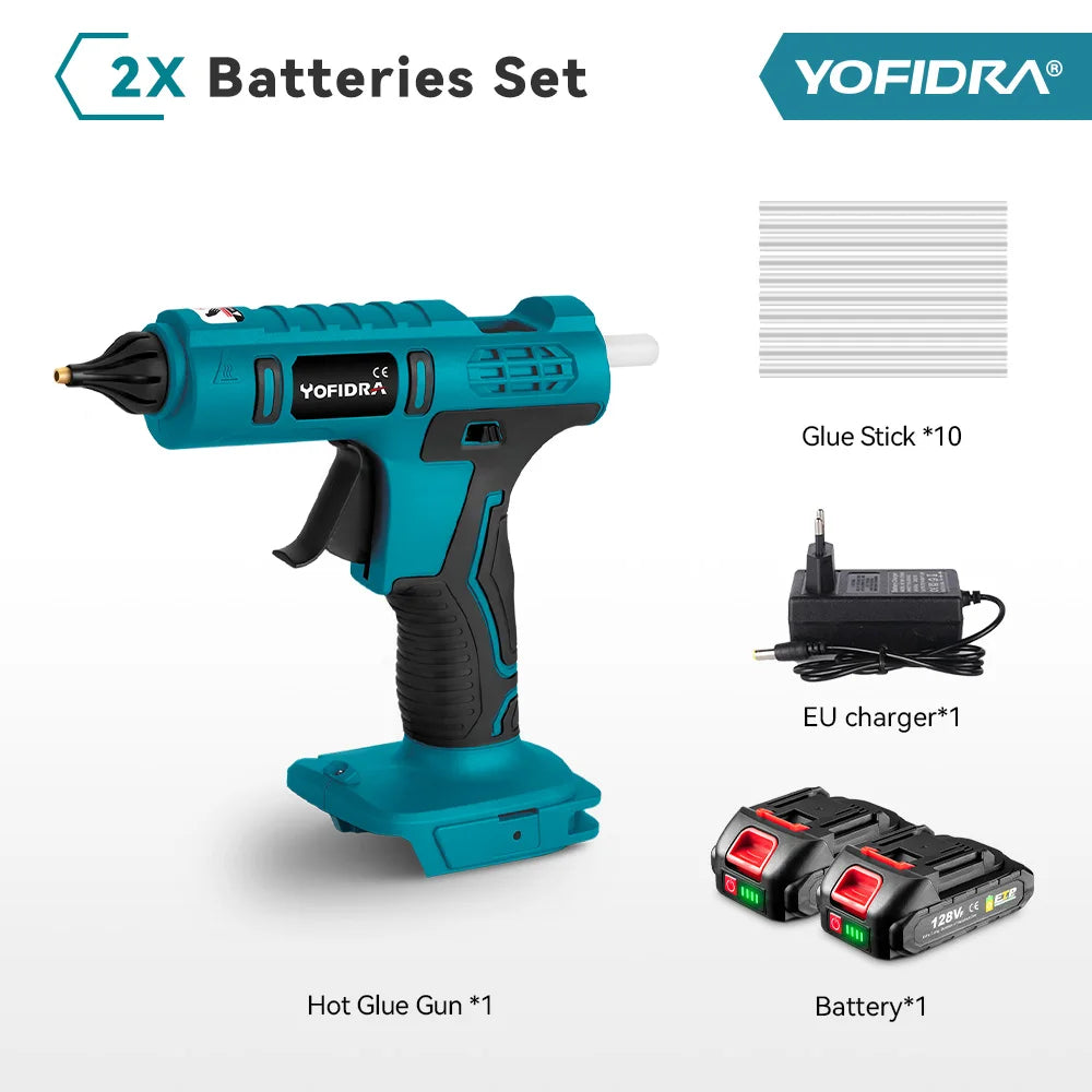 YOFIDRA 260° Hetelijmpistool 100W Elektrisch Mini Lijmpistool voor Hoge Temperaturen Thermisch Reparatiegereedschap voor Makita 18-21V Accu