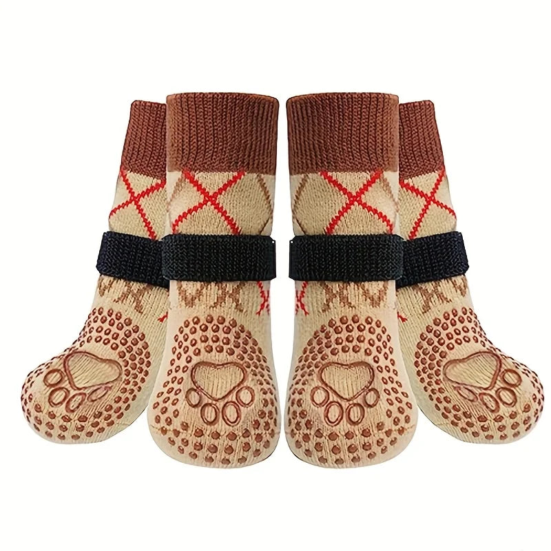 4pcs/lot Pet Dog Socks Anti-Slip Pet Paw Protector for Small Medium Large Dogs Dog Foot Covers Puppy Sock