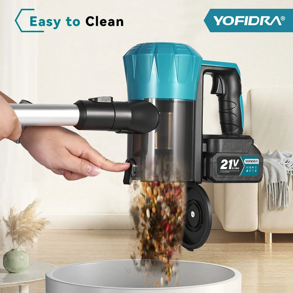 YOFIDRA 1500ML Brushles Electric Vacuum Cleaner 27-30KPA Rechargeable Dust Catcher Cleaning Power Tools For Makita Battery Pin