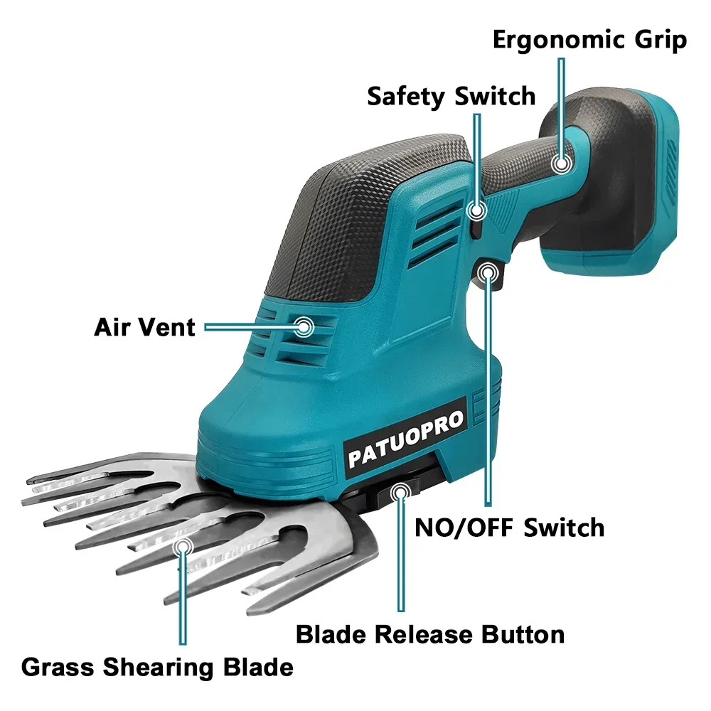 1700RPM Cordless Electric Hedge Trimmer Rechargeable Handheld Trimmer Grass Cutter For Garden And Lawn For Makita 18V Battery