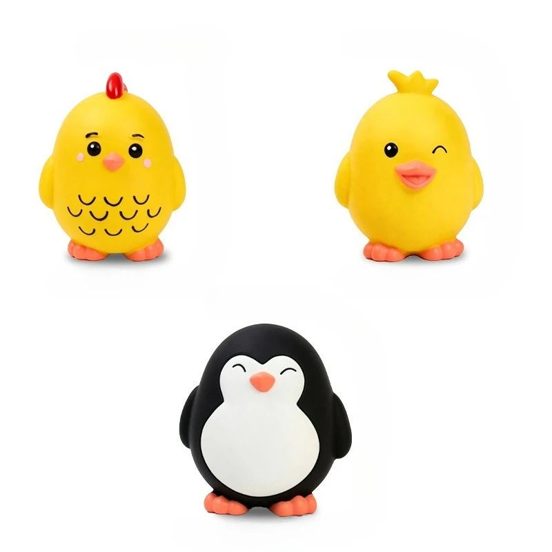 Jouet interactif pour chien et chat en caoutchouc, petit canard jaune, pingouin, jouet à mâcher en latex avec sifflet pour le dressage, produits pour animaux