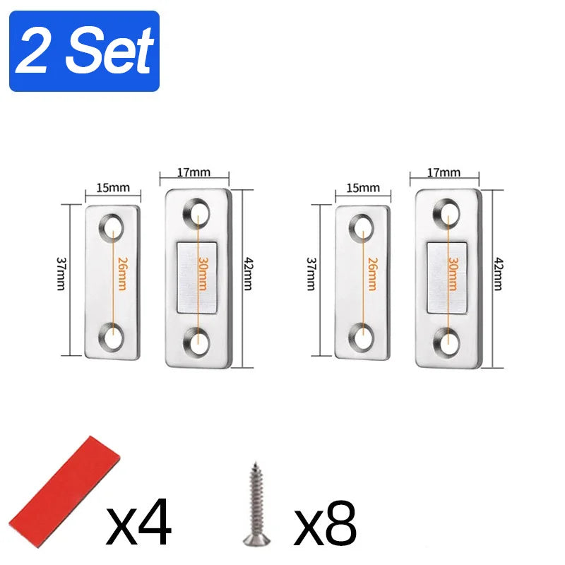 Magnetic Cabinet Catches Ultra Thin Door Strong Magnets Stopper Invisible Adhesive Drawer Magnet Lock for Kitchen Closet Closer