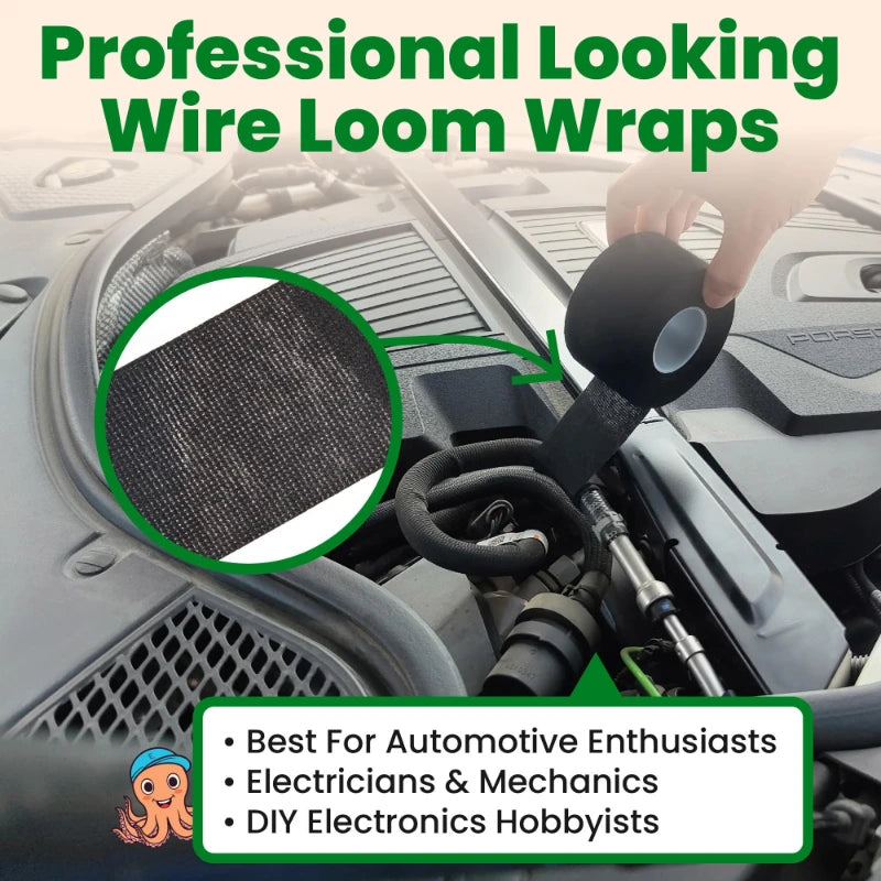 Electrical Insulating Tape Automotive Cloth Tape Waterproof Heat-resistant Harness Bundle Electrical Wiring Fabric Cloth Tapes