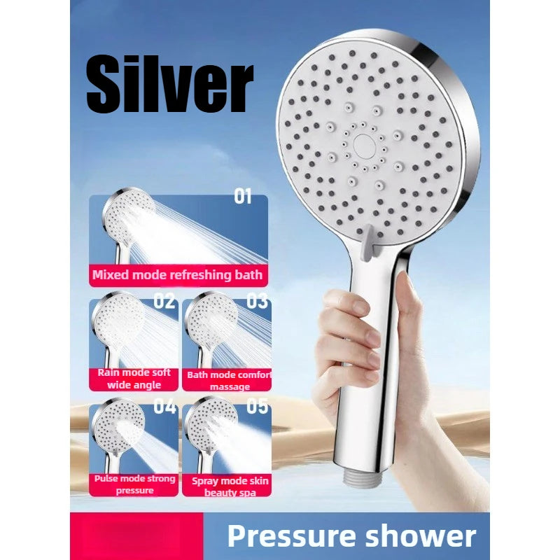 Bathroom Sprayer Shower Head Water Saving Handheld Rain Shower Head Adjustable 5 Modes Shower Bath Head Bathroom Accessories