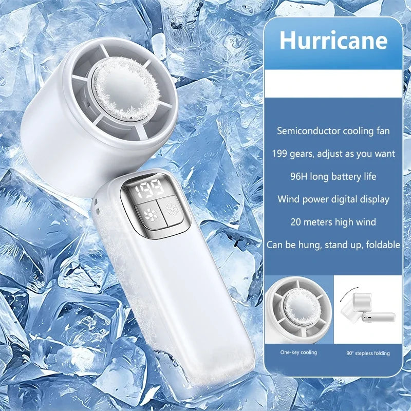 Lenovo Handheld Ventilator 199 Hoge Snelheid Koeling Ice Cooler Oplaadbaar USB Borstelloze Motor Turbo Jet Fan voor Buiten Reizen Kantoor