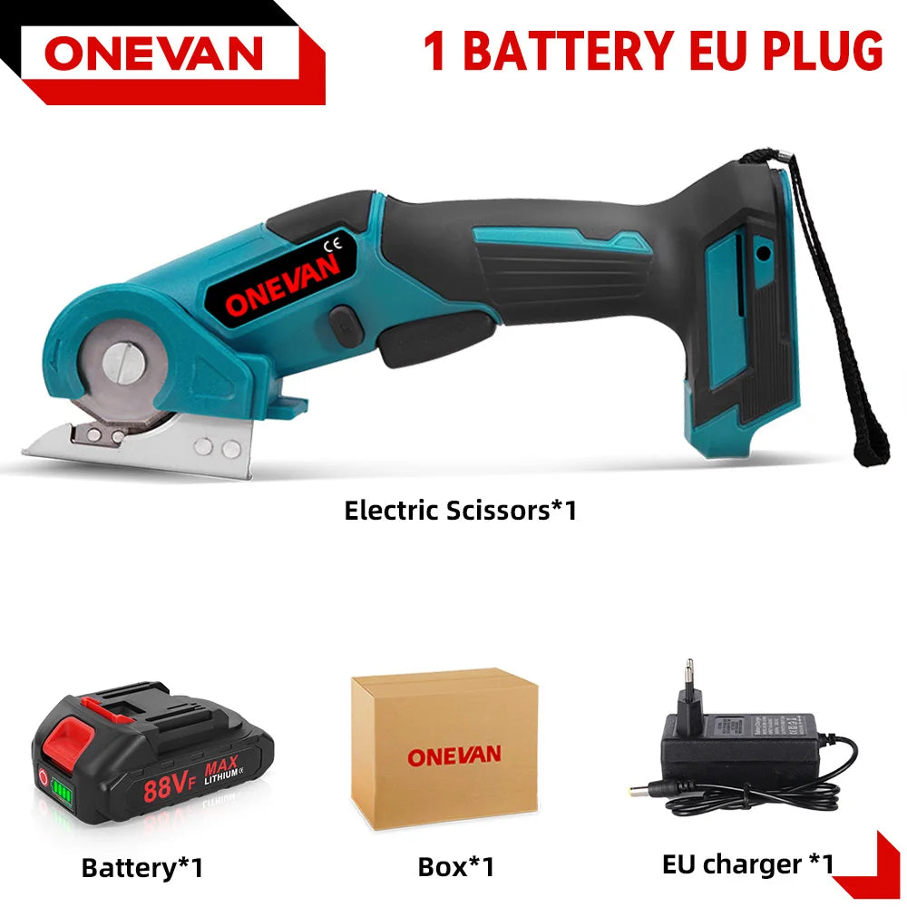ONEVAN 800W Elektrische tapijtschaar, draadloze multifunctionele stofschaar voor leer en textiel, voor 21V 18V accu