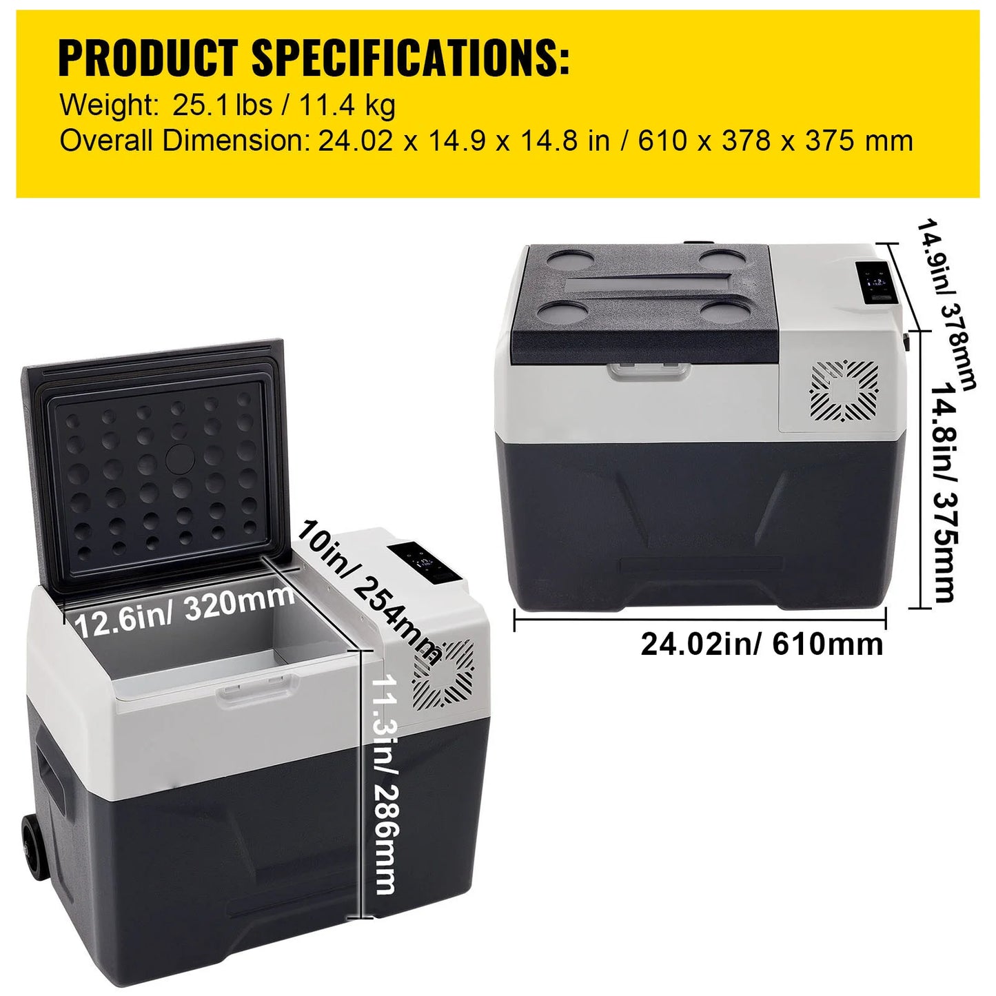 Succebuy 20/22/35/45/55L Car Refrigerator Mini Fridge Freezer Portable Compressor Cooler 12/24V DC 110-240V Ice Box for Camping