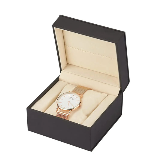 Boîte de rangement pour montre unique noire avec coussin, écrin de présentation pour montres en similicuir pour hommes et femmes