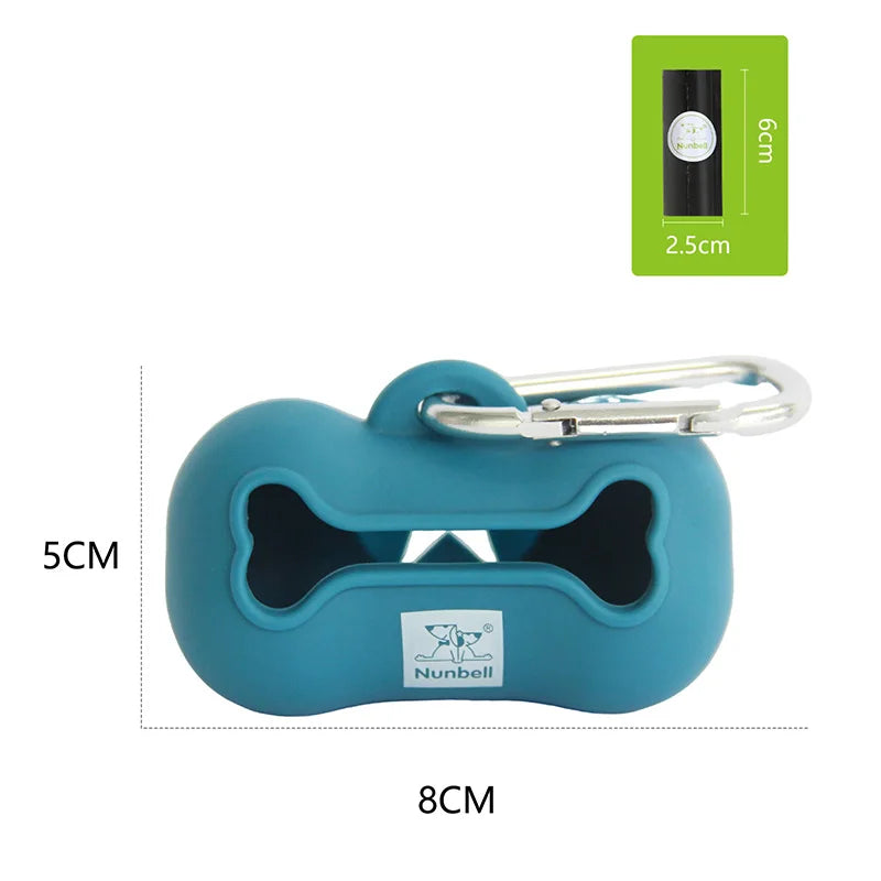 Silicone Dog Waste Bag Dispenser Durable Portable Dog Poop Bag Holder with 1 Roll Poop Bag Outdoor Pet Trash Bags Dispenser