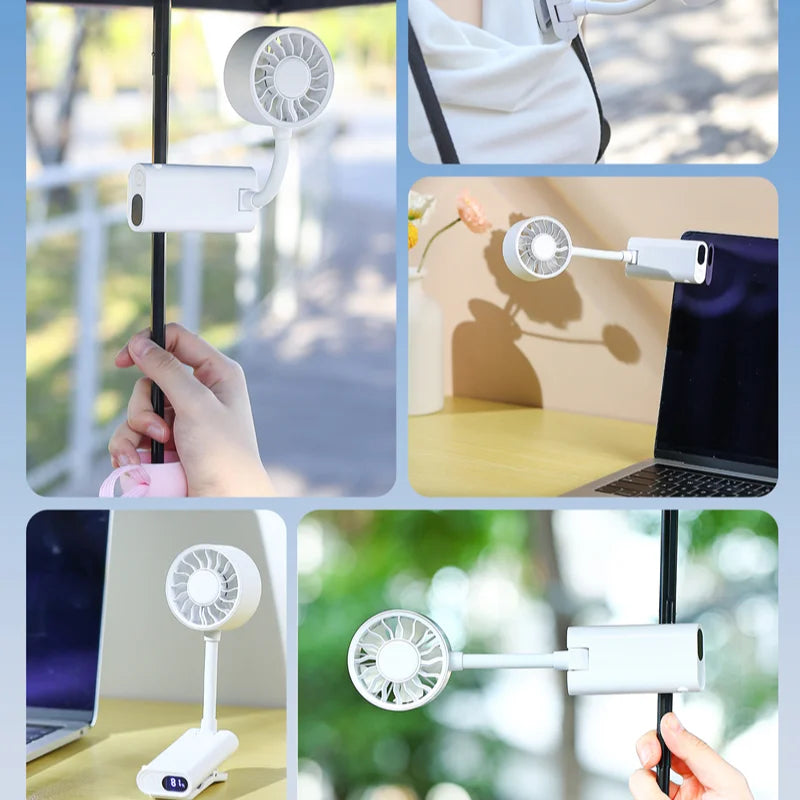 Lenovo Desktop Clip Small Fan Long-lasting Outdoor Hose Clip Mini Usb Charging Fan Suitable For Multiple Scenarios