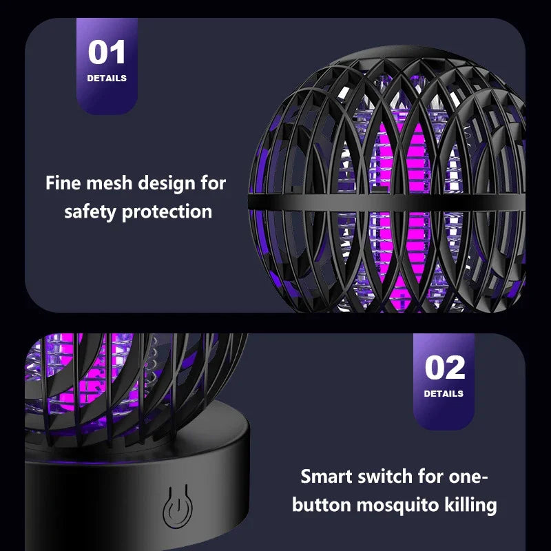 Lenovo nieuwe muggenlamp 3000V UV-licht USB oplaadbare draagbare elektrische insectenverdelger voor thuis, kamperen, reizen en buiten