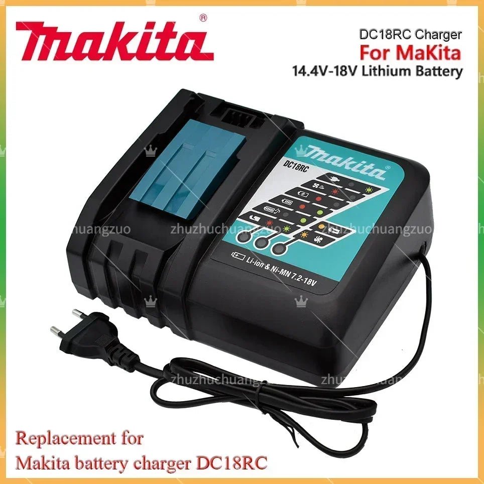 100% Original Makita 6.0Ah 18V Li-ion Battery Charger DC18RF BL1840 BL1830 BL1430BL1440 DC18RC Charging Tool With USB Port