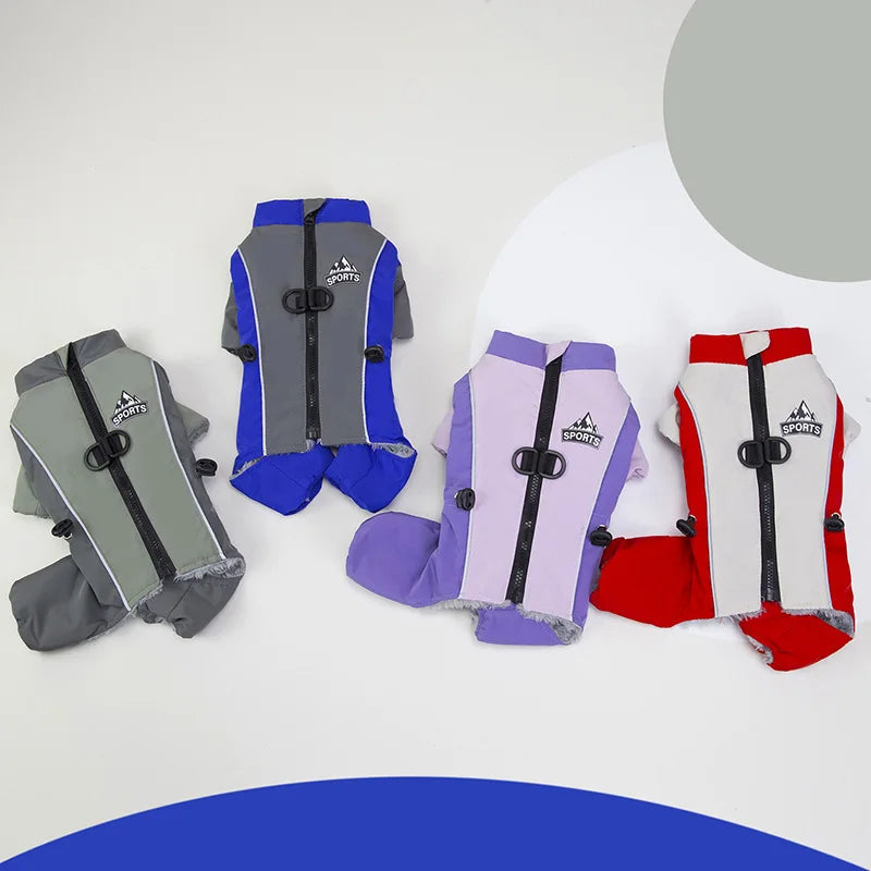 Winter Warm Pet Dog Coat Reflective Dog Jumpsuit for Small Medium Dogs Waterproof Puppy Clothes Dog Down Jacket Pet Supplies