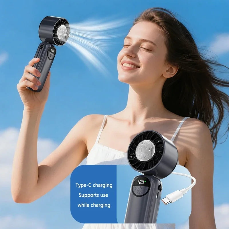 Lenovo Draagbare Handventilator Turbo Koelventilator USB Oplaadbare Miniventilator met IJskoude Lucht voor Buiten, Reizen en Kantoor