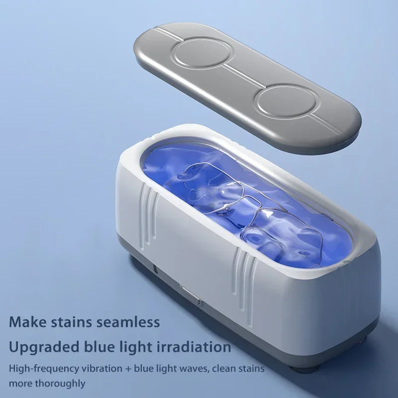 2026 Ultrasone Brillenreiniger USB Volautomatische Blauwlicht Reiniger voor Brillen Huishoudelijke Multifunctionele Sieradenreinigingsmachine