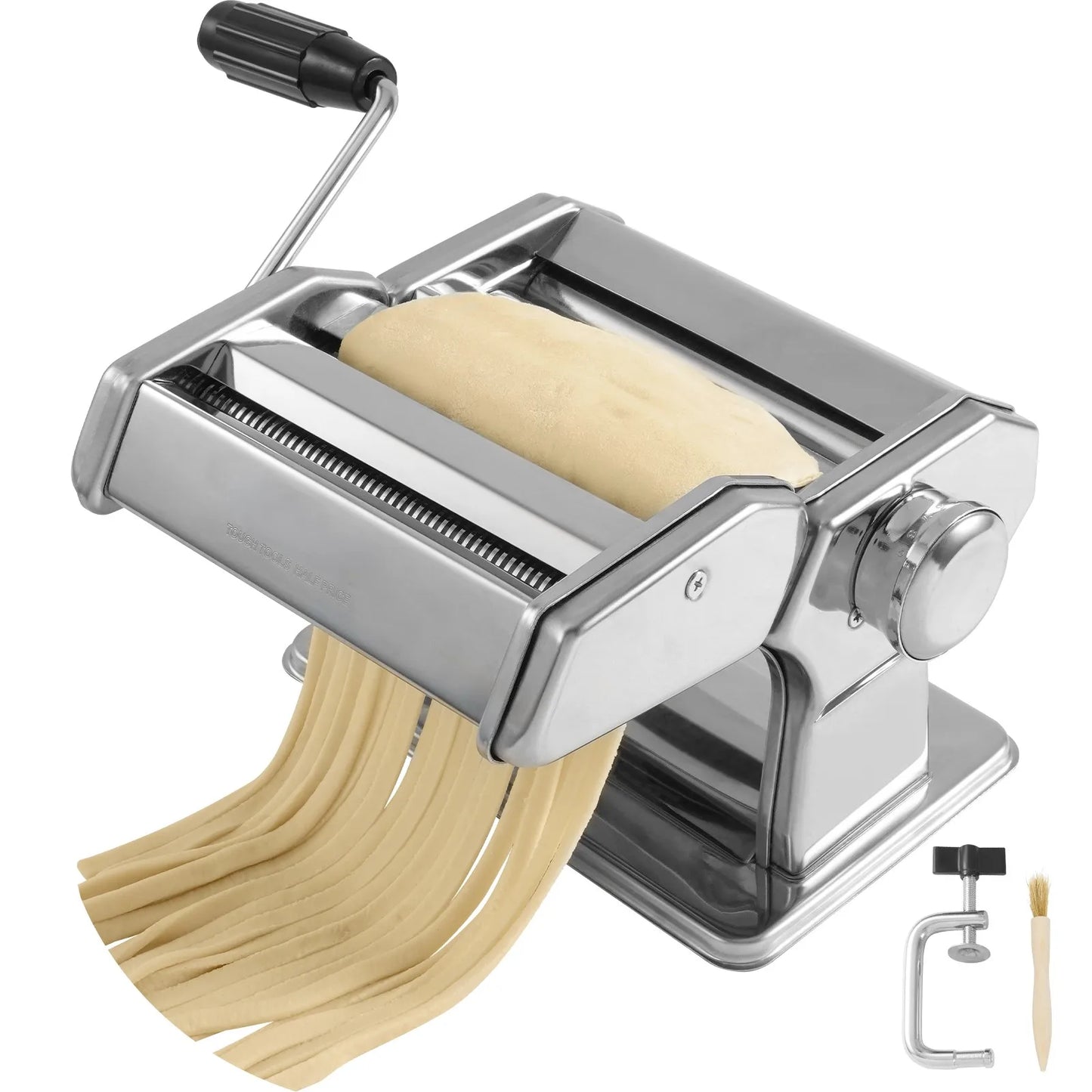 SucceBuy Manual Pasta Maker Machine Set Stainless Steel Slicer Fresh Noodle Rollers Cutter for Kitchen Hotel Home-Appliance