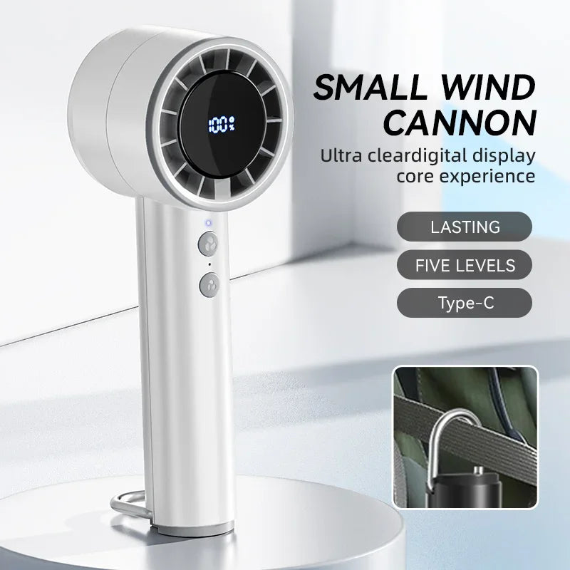 Lenovo handzame kleine ventilator koelende airconditioner draagbaar stil hoge snelheid led-display sterke windkracht USB-oplaadbare ventilator