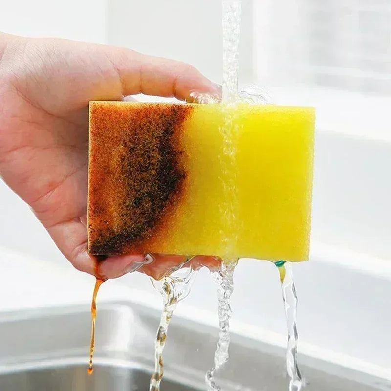 10-60pcs Thickened Kitchen Dishwashing Sponges Soft Absorbent Durable Scouring Pads for Pots Rust Removal Household Cleaning