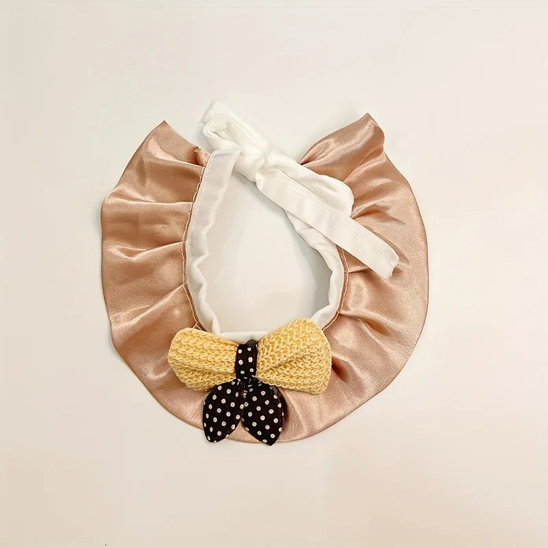 Adjustable Pet Scarf for Cats Dogs Puppy Neck Strap With Bowknot Soft Cute Dog Collar Kitten Saliva Towel Pet Dress Up Supplies
