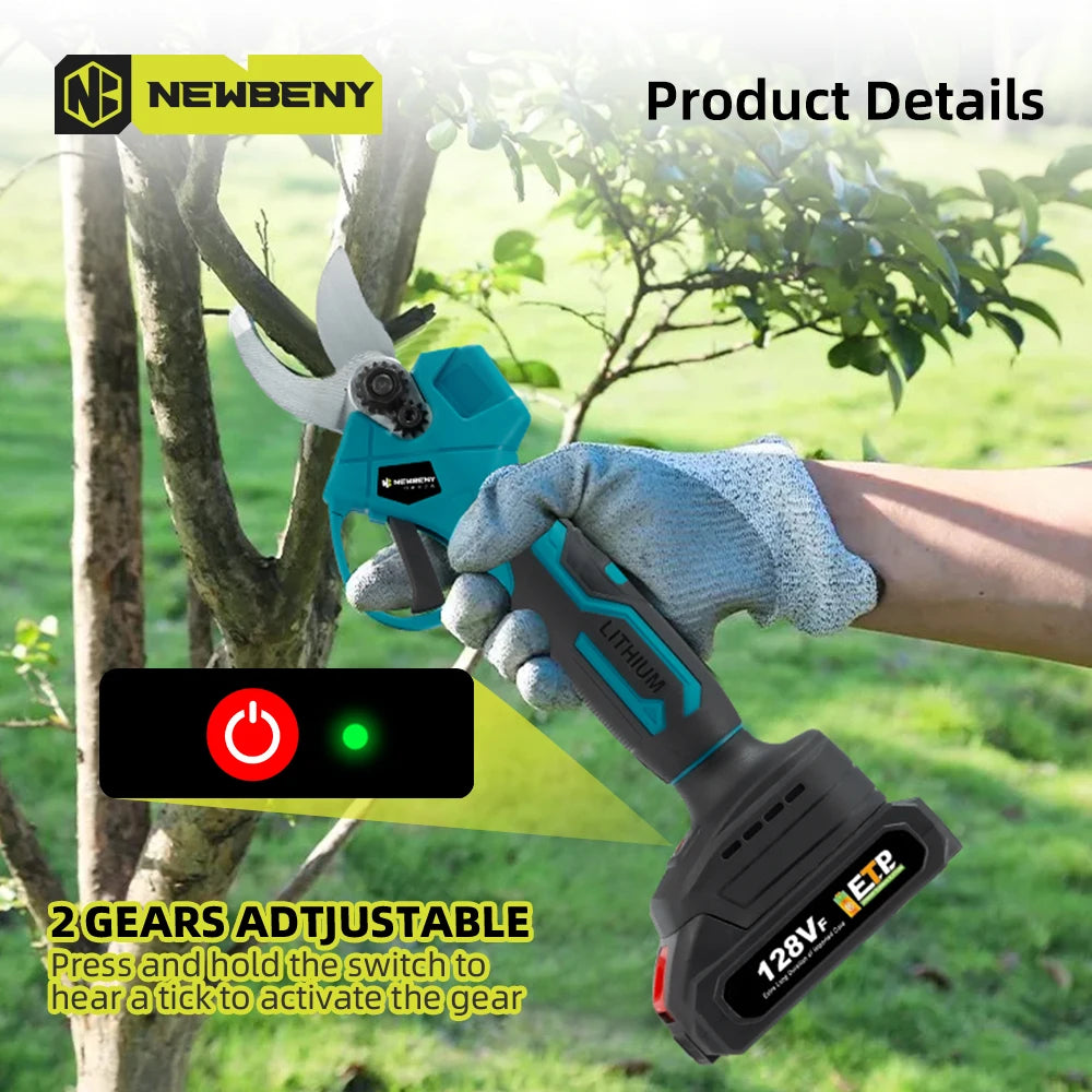 NEWBENY Brushless 30MM Electric Pruning Shears ＆ 6 inch Chainsaw Cordless Garden Cutter DIY Tools Set For Makita Battery Pin