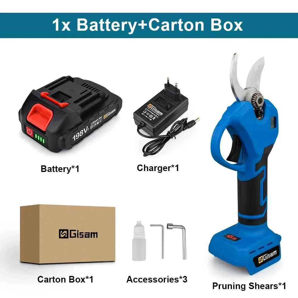 Gisam 30mm Cordless Pruner Shear for Efficient Fruit Tree and Bonsai Pruning with Makita 18V Battery