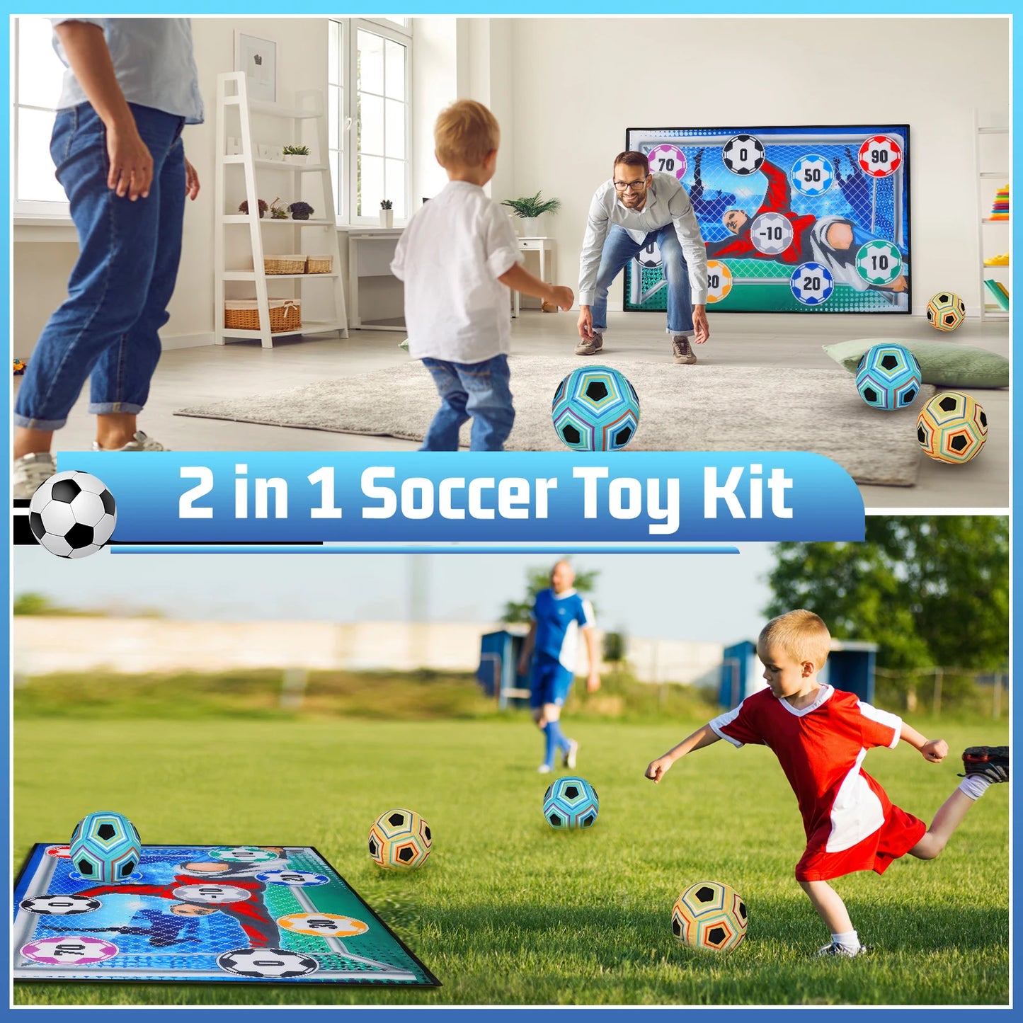 VATOS Football Game Set for Kids - Indoor Outdoor Soccer Training Toys for Ages 3-8 - Quality Shopping Centre