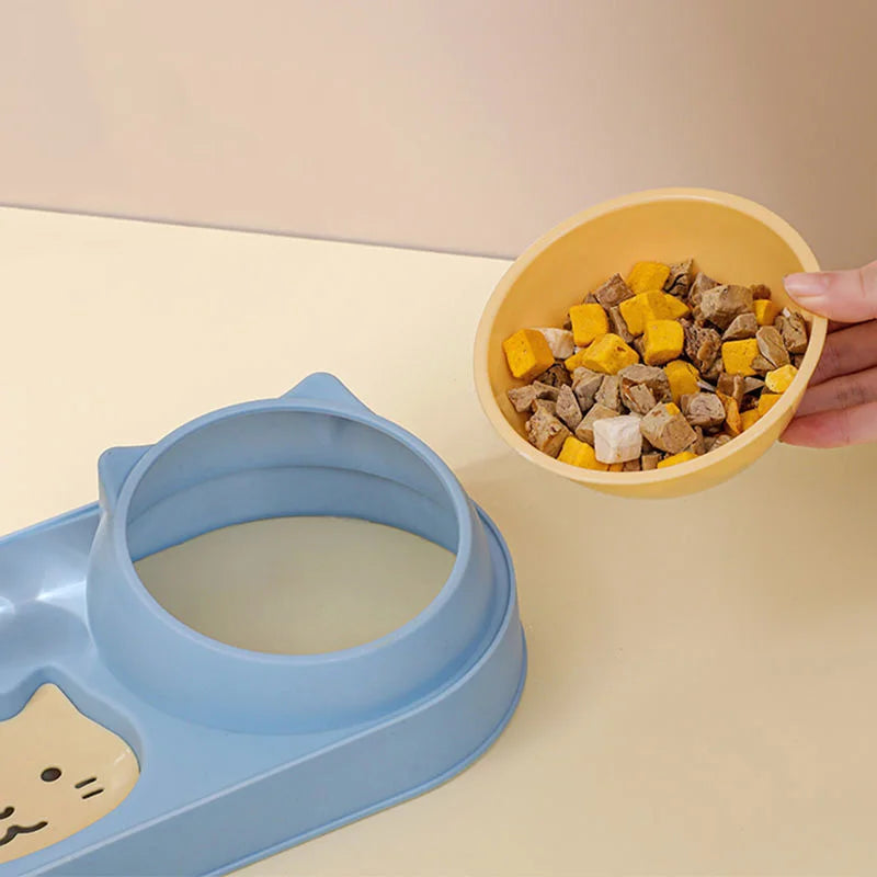 3 in 1 Pet Cat Feeder Pet Double Bowl for Cats Small Dogs Automatic Cat Water Dispenser Raised Kitten Food Bowl Cat Accessories