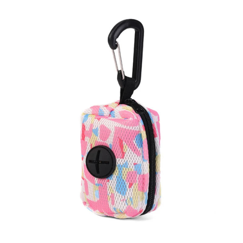 Colorful Print Dog Waste Bag Dispenser Portable Dog Poop Bag Holder Outdoor Pet Trash Bags Dispenser Dog Accessories