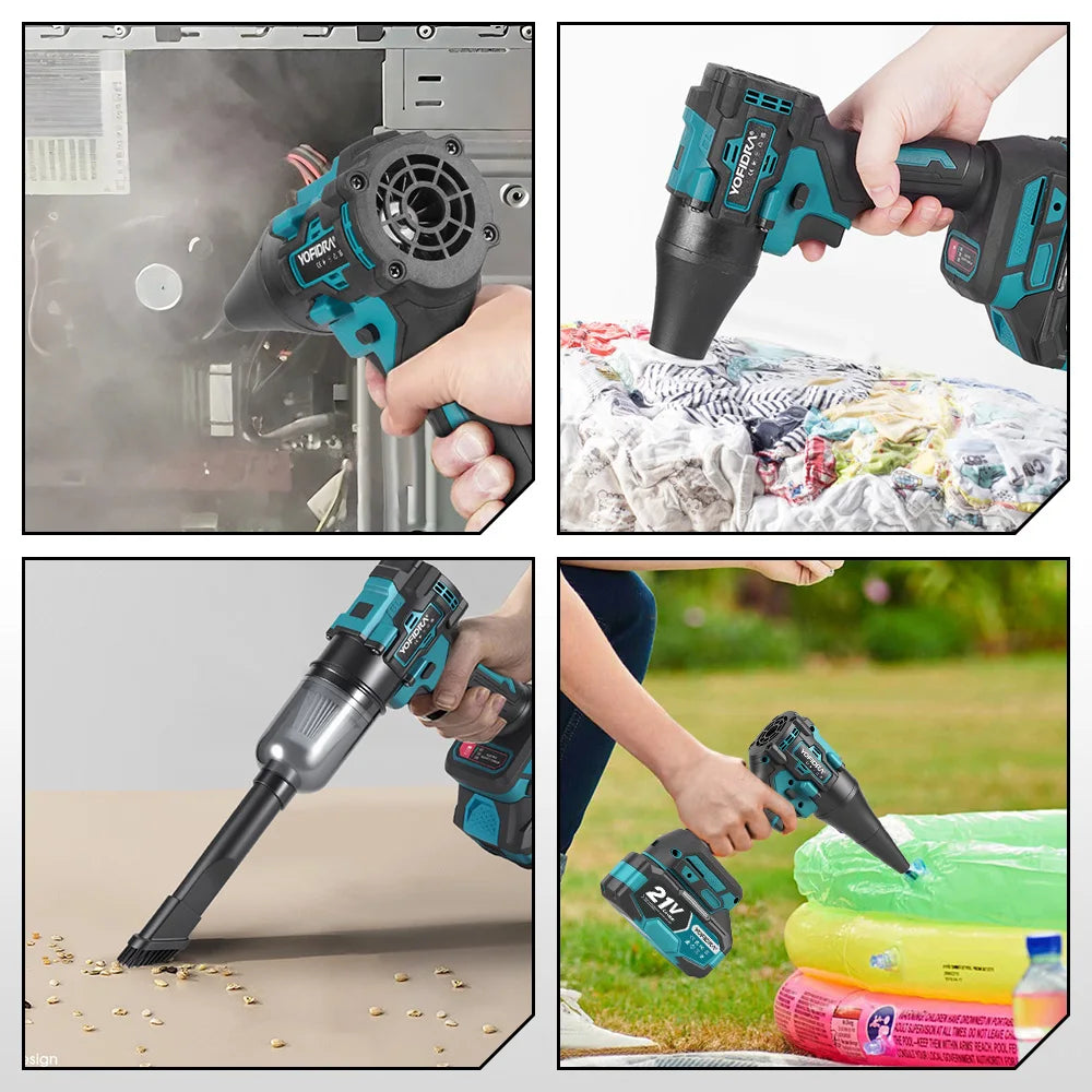 YOFIDRA 80000RPM Brushless 2IN1 Electric Turbo Fan Cordless Air Blower&Suction Leaf Snow Dust Cleaner Tool For Makita Batter Pin
