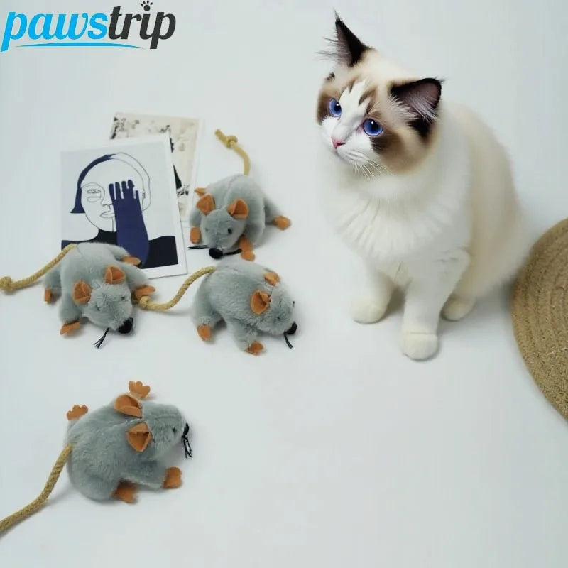 Interactive Cat Mouse Toy Plush Pet Simulation Mouse Toys For Cats Bite Resistance Kitten Toys Cat Playing Toy Cat Accessories